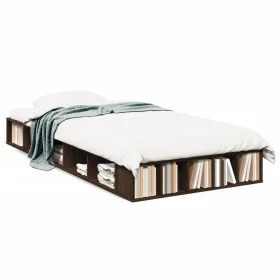 Brown oak engineered wood bed frame 75x190 cm by vidaXL, Beds and slatted bases - Ref: Foro24-3280537, Price: 111,53 €, Disco...