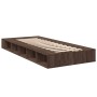 Estructura de cama madera de ingeniería roble marrón 75x190 cm de vidaXL, Camas y somieres - Ref: Foro24-3280537, Precio: 112...