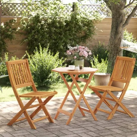 Muebles cafetería plegables 3 pzas madera maciza acacia by vidaXL, Garden sets - Ref: Foro24-3295253, Price: 166,38 €, Discou...
