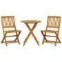 Muebles cafetería plegables 3 pzas madera maciza acacia by vidaXL, Garden sets - Ref: Foro24-3295253, Price: 166,38 €, Discou...