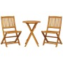 Muebles cafetería plegables 3 pzas madera maciza acacia by vidaXL, Garden sets - Ref: Foro24-3295251, Price: 152,41 €, Discou...