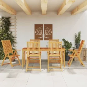 Garden dining set 7 pieces solid acacia wood by vidaXL, Garden sets - Ref: Foro24-3295258, Price: 642,62 €, Discount: %