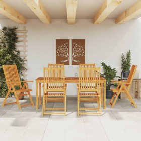 Garten-Essgruppe 7-teilig aus massivem Akazienholz von vidaXL, Gartensets - Ref: Foro24-3295258, Preis: 631,35 €, Rabatt: %