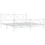 Metal bed frame with headboard and white footboard 200x200 cm by vidaXL, Beds and slatted bases - Ref: Foro24-376576, Price: ...