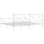 Metal bed frame with headboard and white footboard 200x200 cm by vidaXL, Beds and slatted bases - Ref: Foro24-376576, Price: ...
