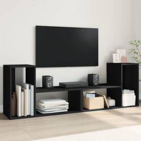 Muebles para TV 2 uds madera de ingeniería negro 75x30x50 cm
