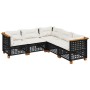 5-teiliges Gartenmöbel-Set und schwarze synthetische Rattankissen von vidaXL, Gartensets - Ref: Foro24-3261824, Preis: 380,19...