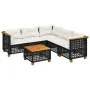Set de sofás de jardín 6 piezas y cojines ratán sintético negro by vidaXL, Garden sets - Ref: Foro24-3261830, Price: 435,12 €...