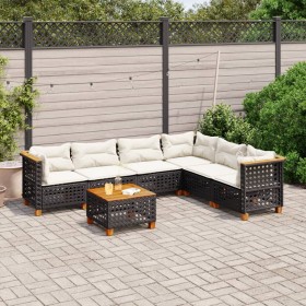 7-piece garden sofa set with black synthetic rattan cushions by vidaXL, Garden sets - Ref: Foro24-3261866, Price: 514,81 €, D...