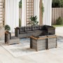 Gartensofa-Set, 8-teilig, mit grauen Kissen aus synthetischem Rattan. von vidaXL, Gartensets - Ref: Foro24-3261900, Preis: 56...
