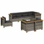 Gartensofa-Set, 8-teilig, mit grauen Kissen aus synthetischem Rattan. von vidaXL, Gartensets - Ref: Foro24-3261900, Preis: 56...