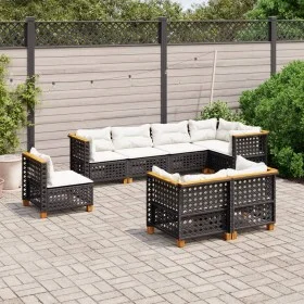 Set de sofás de jardín 8 piezas y cojines ratán sintético negro by vidaXL, Garden sets - Ref: Foro24-3261902, Price: 619,17 €...