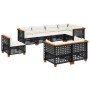 Set de sofás de jardín 8 piezas y cojines ratán sintético negro by vidaXL, Garden sets - Ref: Foro24-3261902, Price: 629,90 €...