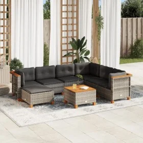 8-teiliges Gartensofa-Set und graue synthetische Rattankissen von vidaXL, Gartensets - Ref: Foro24-3261942, Preis: 550,88 €, ...