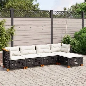 5-piece garden furniture set and black synthetic rattan cushions by vidaXL, Garden sets - Ref: Foro24-3261788, Price: 391,37 ...