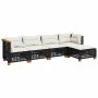 5-teiliges Gartenmöbel-Set und schwarze synthetische Rattankissen von vidaXL, Gartensets - Ref: Foro24-3261788, Preis: 391,37...