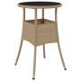 Set comedor jardín 5 pzas cojines ratán sintético vidrio beige