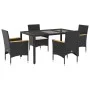 Garden dining set 5 pieces with black glass synthetic rattan cushions by vidaXL, Garden sets - Ref: Foro24-3278647, Price: 41...