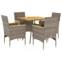5-teiliges Garten-Esszimmer-Set mit grauen PE-Rattan-Akazienkissen. von vidaXL, Gartensets - Ref: Foro24-3278700, Preis: 367,...