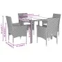 Set de comedor jardín 5 pzas con cojines ratán PE acacia negro by vidaXL, Garden sets - Ref: Foro24-3278670, Price: 359,10 €,...