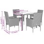 Set de comedor jardín 5 pzas con cojines ratán PE acacia negro by vidaXL, Garden sets - Ref: Foro24-3278664, Price: 350,40 €,...