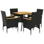 5-piece garden dining set with black acacia PE rattan cushions by vidaXL, Garden sets - Ref: Foro24-3278698, Price: 342,66 €,...
