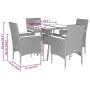5-piece garden dining set with black acacia PE rattan cushions by vidaXL, Garden sets - Ref: Foro24-3278698, Price: 342,66 €,...