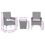 Table and chairs with cushions 3 pieces synthetic rattan black glass by vidaXL, Garden sets - Ref: Foro24-3278740, Price: 171...