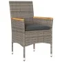 Table and chairs with cushions 3 pieces gray acacia synthetic rattan by vidaXL, Garden sets - Ref: Foro24-3278754, Price: 193...