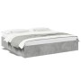 Concrete gray engineered wood bed frame 200x200cm by vidaXL, Beds and slatted bases - Ref: Foro24-3280989, Price: 140,08 €, D...
