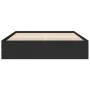 Black engineered wood bed frame 150x200 cm by vidaXL, Beds and slatted bases - Ref: Foro24-3281008, Price: 129,57 €, Discount: %