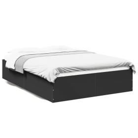 Black engineered wood bed frame 120x200 cm by vidaXL, Beds and slatted bases - Ref: Foro24-3281022, Price: 120,87 €, Discount: %