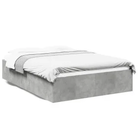 Concrete gray engineered wood bed frame 140x200cm by vidaXL, Beds and slatted bases - Ref: Foro24-3281017, Price: 125,54 €, D...