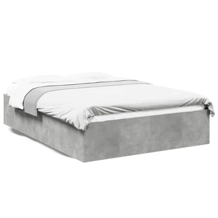 Concrete gray engineered wood bed frame 140x200cm by vidaXL, Beds and slatted bases - Ref: Foro24-3281017, Price: 125,54 €, D...