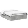 Estructura de cama madera de ingeniería gris hormigón 140x200cm de vidaXL, Camas y somieres - Ref: Foro24-3281017, Precio: 12...