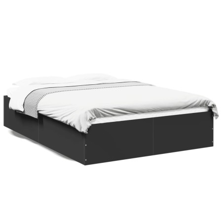 Schwarzer Bettrahmen aus Holzwerkstoff, 140 x 190 cm von vidaXL, Betten und Lattenroste - Ref: Foro24-3281029, Preis: 124,00 ...