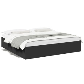 Black engineered wood bed frame 180x200 cm by vidaXL, Beds and slatted bases - Ref: Foro24-3280994, Price: 137,54 €, Discount: %