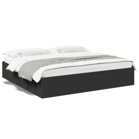 Black engineered wood bed frame 180x200 cm by vidaXL, Beds and slatted bases - Ref: Foro24-3280994, Price: 135,91 €, Discount: %