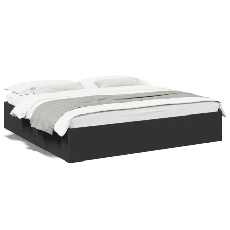 Estructura de cama madera de ingeniería negra 180x200 cm de vidaXL, Camas y somieres - Ref: Foro24-3280994, Precio: 137,40 €
