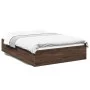 Estructura de cama madera de ingeniería marrón roble 135x190 cm de vidaXL, Camas y somieres - Ref: Foro24-3281041, Precio: 11...