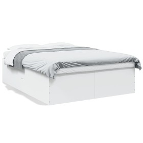 White engineered wood bed frame 150x200 cm by vidaXL, Beds and slatted bases - Ref: Foro24-3280916, Price: 152,99 €, Discount: %