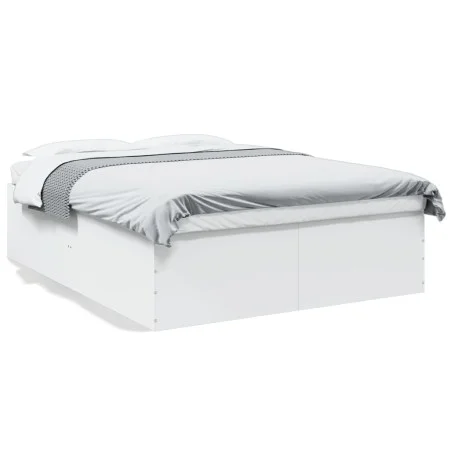 Estructura de cama madera de ingeniería blanca 150x200 cm de vidaXL, Camas y somieres - Ref: Foro24-3280916, Precio: 151,15 €...