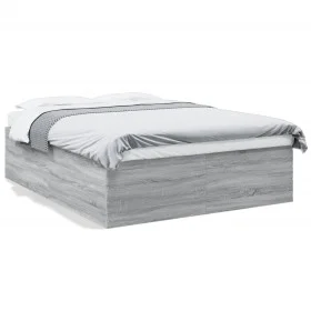 Sonoma gray engineered wood bed frame 150x200 cm by vidaXL, Beds and slatted bases - Ref: Foro24-3280921, Price: 150,27 €, Di...