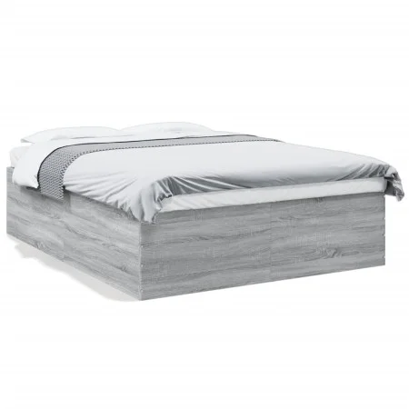 Estructura de cama madera de ingeniería gris Sonoma 150x200 cm de vidaXL, Camas y somieres - Ref: Foro24-3280921, Precio: 150...