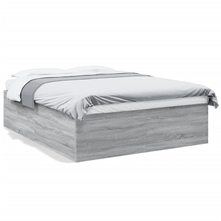 Estructura de cama madera de ingeniería gris Sonoma 150x200 cm de vidaXL, Camas y somieres - Ref: Foro24-3280921, Precio: 152...