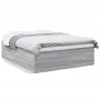 Estructura de cama madera de ingeniería gris Sonoma 150x200 cm de vidaXL, Camas y somieres - Ref: Foro24-3280921, Precio: 150...