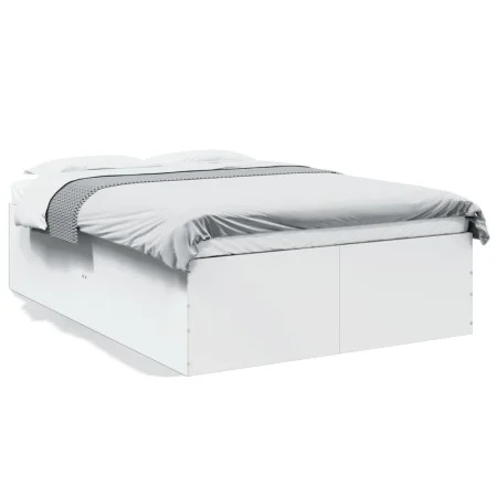White engineered wood bed frame 140x200 cm by vidaXL, Beds and slatted bases - Ref: Foro24-3280923, Price: 146,00 €, Discount: %
