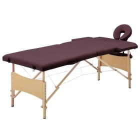 Klappbare Massageliege 2 Zonen Holz lila Wein von vidaXL, Massageliegen - Ref: Foro24-110187, Preis: 145,37 €, Rabatt: %