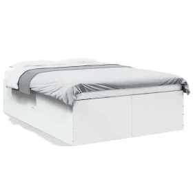 Weißer Bettrahmen aus Holzwerkstoff, 140 x 190 cm von vidaXL, Betten und Lattenroste - Ref: Foro24-3280937, Preis: 143,75 €, ...