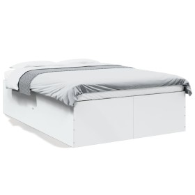 Weißer Bettrahmen aus Holzwerkstoff, 140 x 190 cm von vidaXL, Betten und Lattenroste - Ref: Foro24-3280937, Preis: 145,45 €, ...